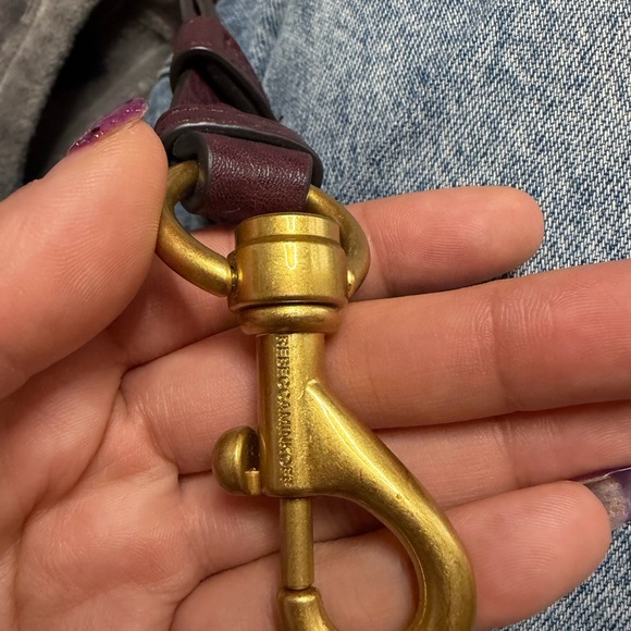 Rebecca Minkoff Darren Zip Oxblood Leather Crossbody Gold - Picture 11 of 15